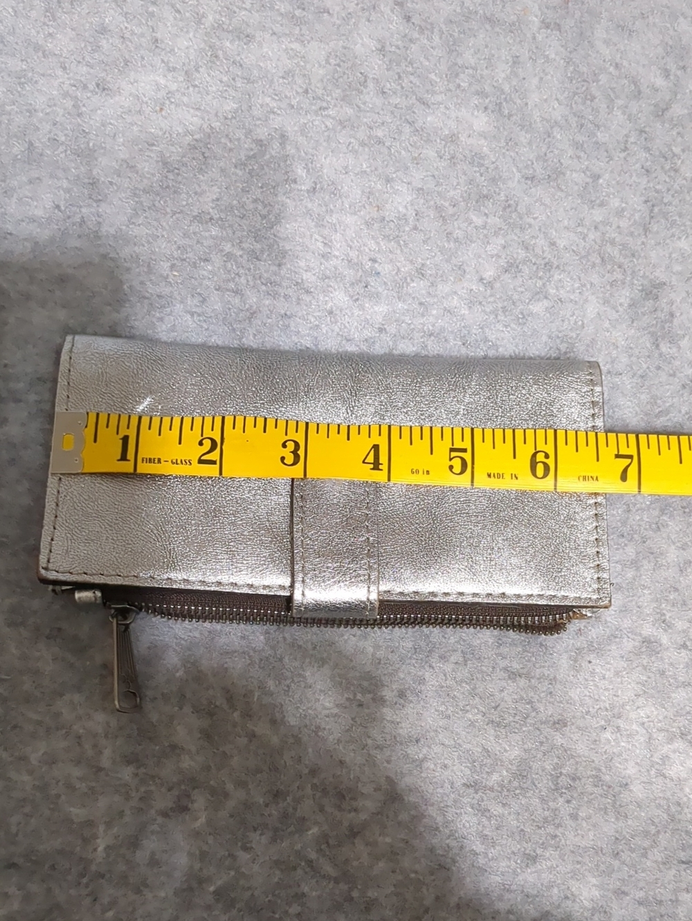 Patricia Nash Nazari Metallic Leather Wallet Silver Bifold Zip Coin - Picture 9 of 11